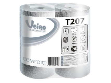 Туалетная бумага в рулонах Veiro Professional Comfort 25 метров белая 2 слоя 9.5 х 12.5 см
